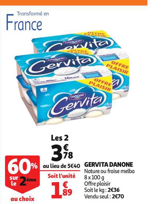 Gervita Danone 60% Sur Le 2ème Au Choix