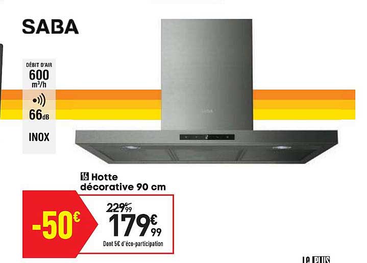 hotte décorative 90 cm