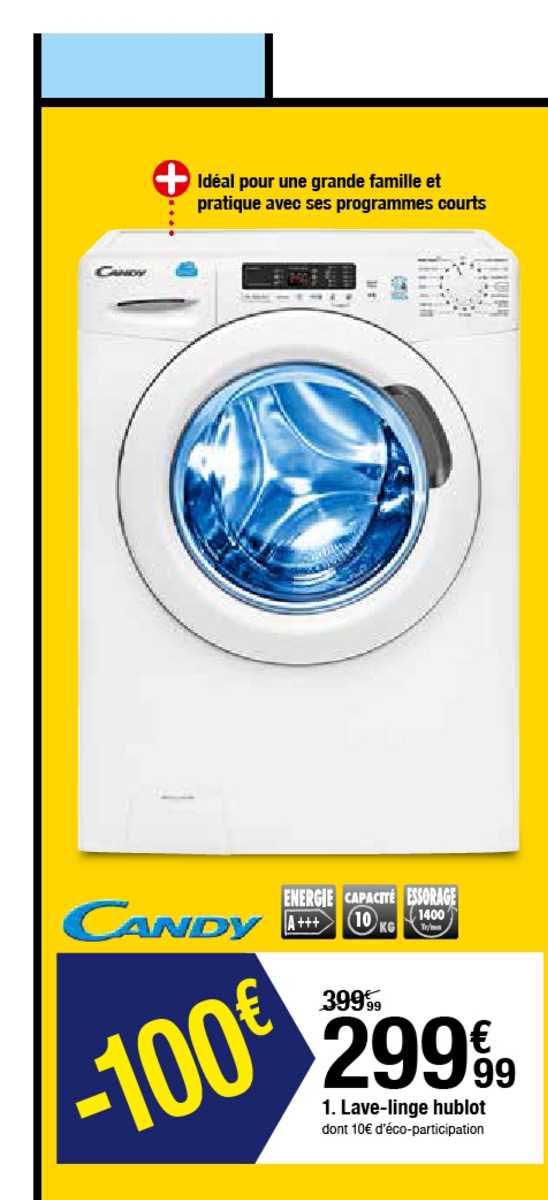 lave linge hublot candy