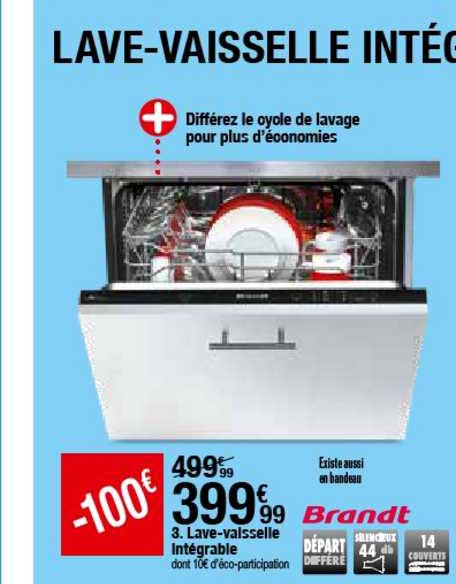 lave vaisselle intégrable brandt