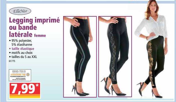 legging imprimé ou bande latérale femme ellenor