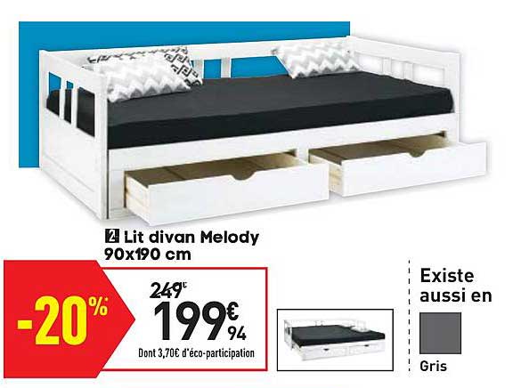 lit divan melody 90x190 cm
