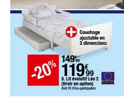 lit évolutif léo 2 tiroir en option