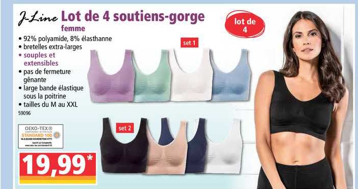 lot de 4 soutiens gorge j line
