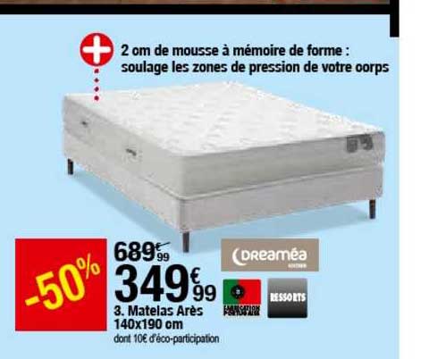 matelas arès 140x190 cm
