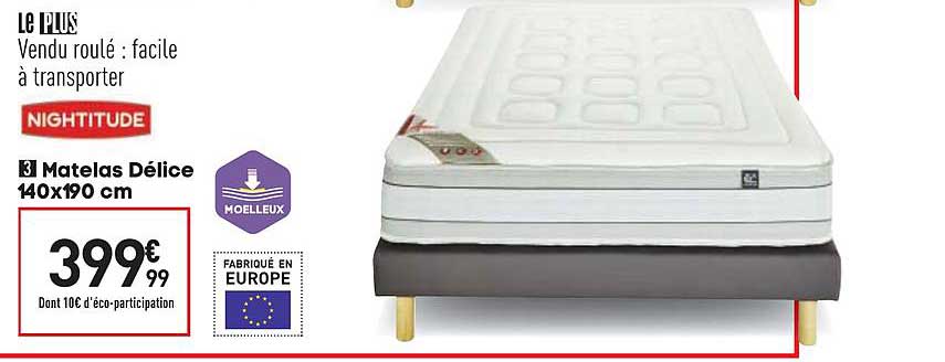 matelas délice 140x190 cm