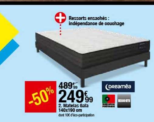 matelas gaïa 140x190 cm
