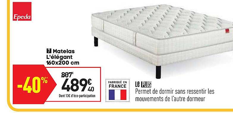 matelas l'élégant 160x200 cm