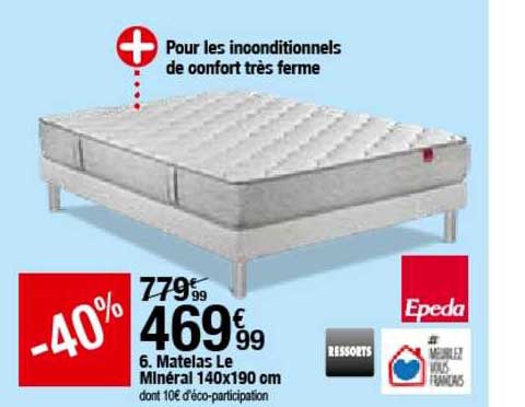 matelas le minéral 140x190 cm