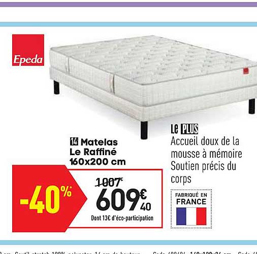 matelas le raffiné 160x200 cm