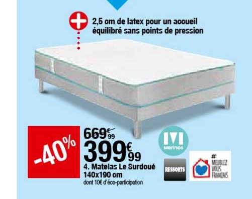 matelas le surdoué 140x190 cm