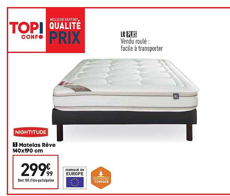 matelas rêve 140x190 cm