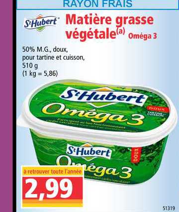 matière grasse végétale st hubert
