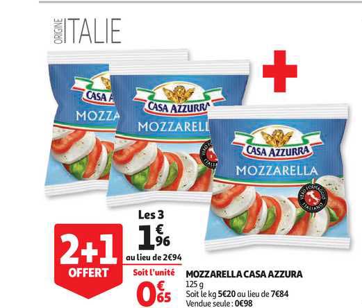 Mozzarella Casa Azzura 2+1 Offert