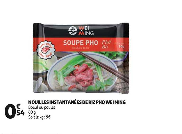 nouilles instantanées de riz pho wei ming