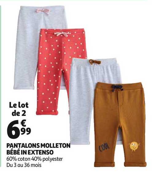 pantalons molleton bébé in extenso
