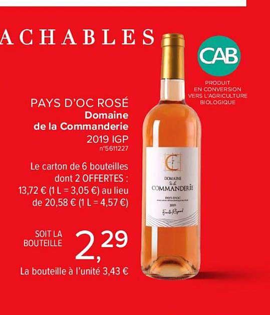 Pays D Oc Rosé Domaine De La Commanderie   4+2 Offertes