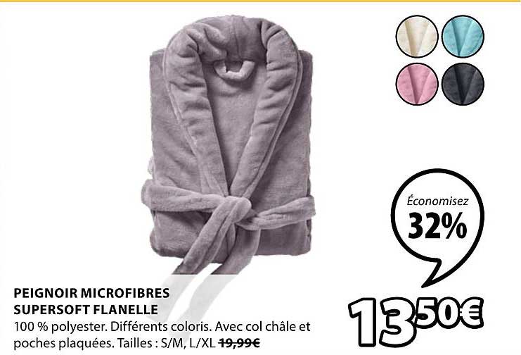 Peignoir Microfribres Supersoft Flanelle