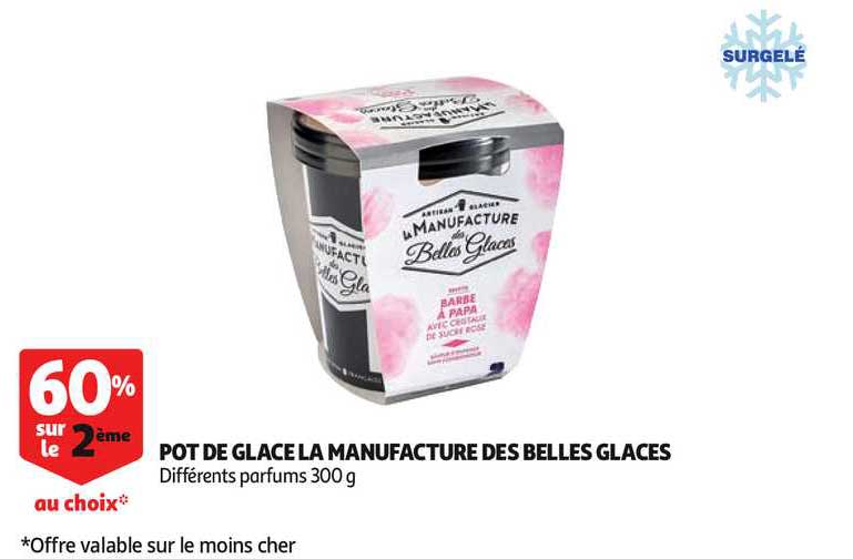 pot de glace la manufacture des belles glaces 60% sur le 2ème au choix