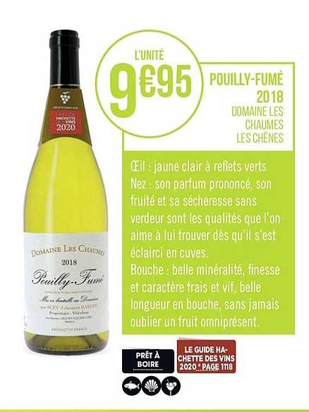 pouilly  fumé 2018 domaine les chaumes les chênes