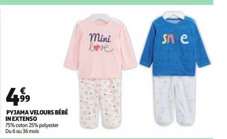 pyjama velours bébé in extenso