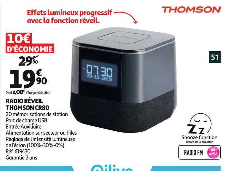radio réveil thomson cr80