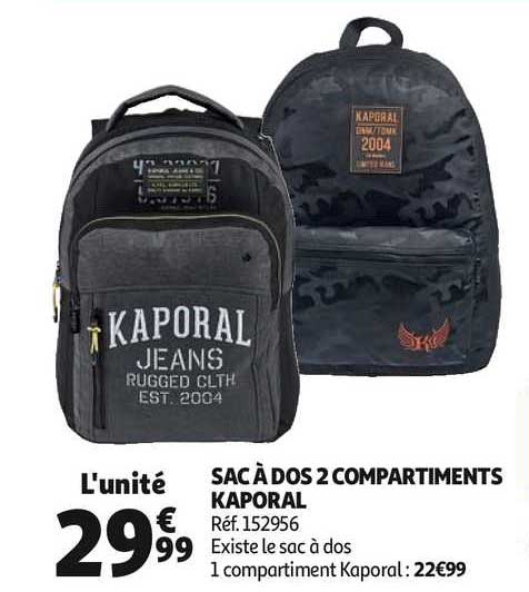Sac à Dos 2 Compartiments Kaporal