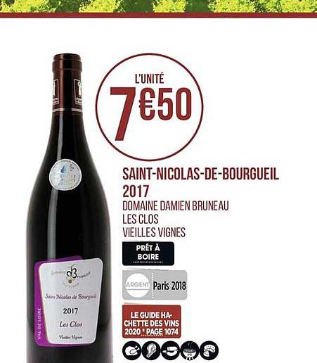 saint nicolas de bourgueil 2017 domaine damien bruneau les clos vieilles vignes