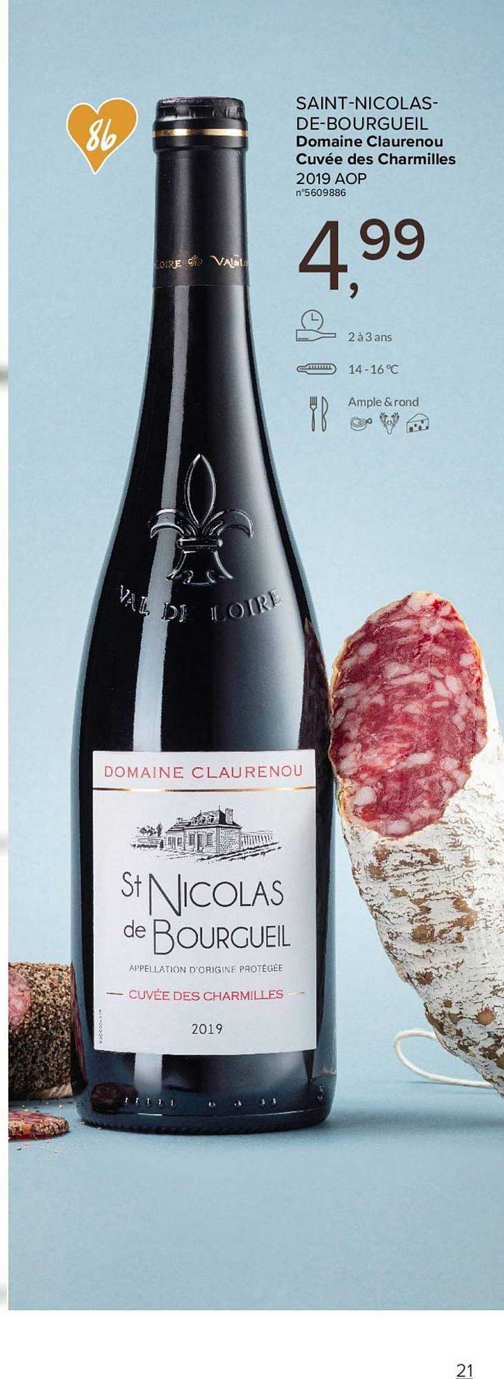 saint nicolas de bourgueil domaine claurenou cuvée des charmilles