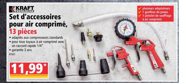 set d'accessoires pour air comprimé kraft werkzeuge