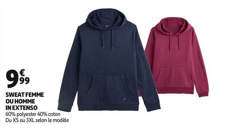 sweat femme ou homme in extenso
