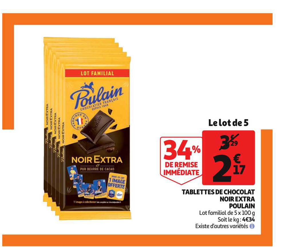 Tablettes De Chocolat Poulain Noir Extra 34% De Remise Immédiate