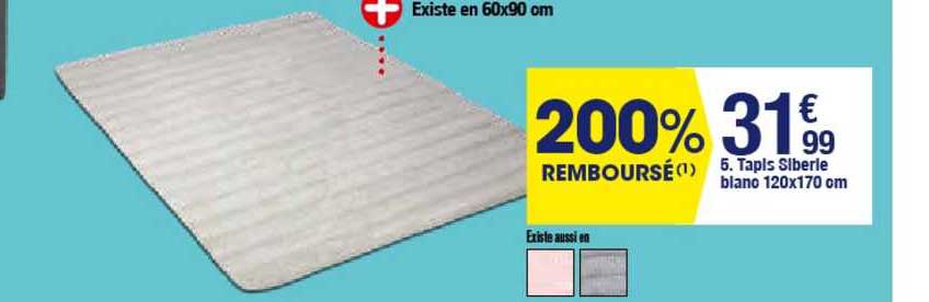 tapis siberie blanc 120x170 cm