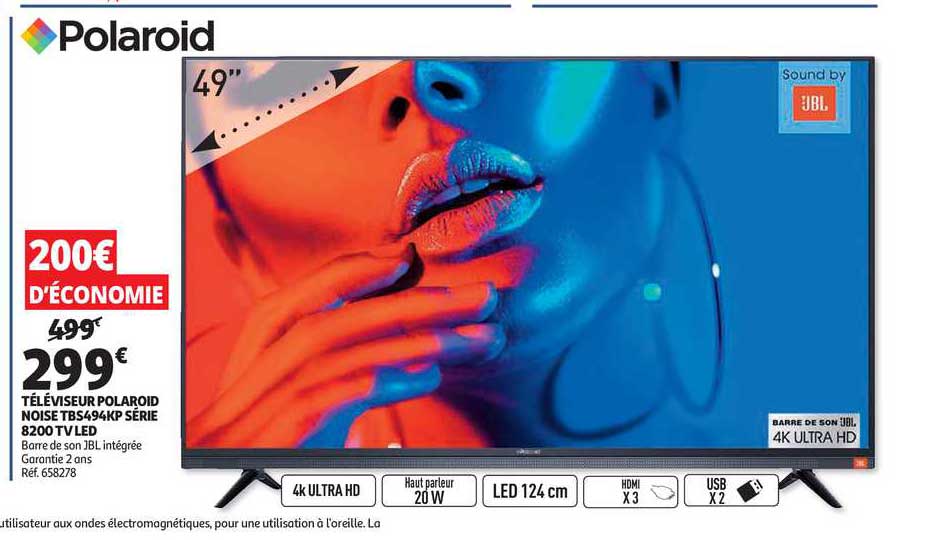 téléviseur polaroid noise tbs494kp série 8200 tv led