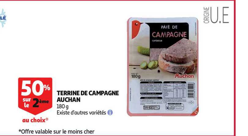Terrine De Campagne Auchan 50% Sur Le 2ème Au Choix