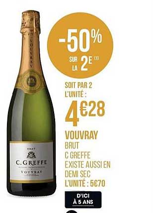 vouvray brut c greffe -50% sur la 2e
