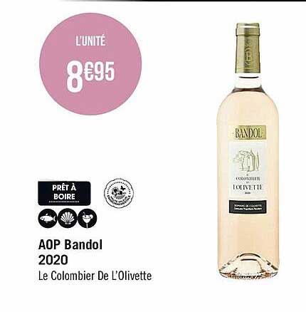 aop bandol 2020 le colombier de l'olivette