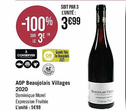 aop beaujolais villages 2020 dominique morel expression fruitée