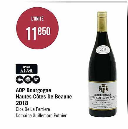 aop bourgogne hautes côtes de beaune 2018 clos de la perrière domaine guillemard pothier