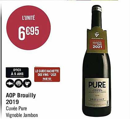 aop brouilly 2019 cuvée pure vignoble jambon
