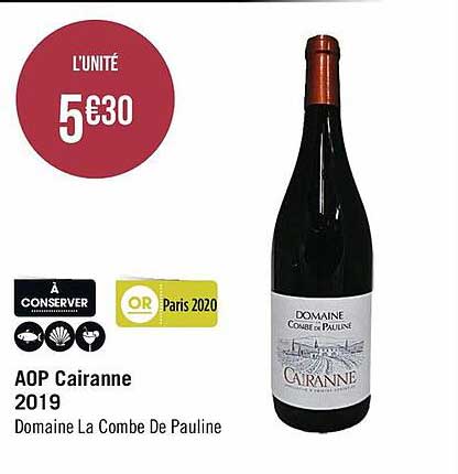 Aop Cairanne 2019 Domaine La Combe De Pauline
