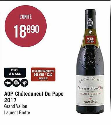 aop châteauneuf du pape 2017 grand vallon laurent brotte