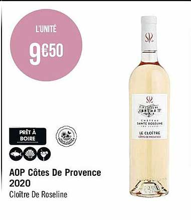 aop côtes de provence 2020 cloître de roseline