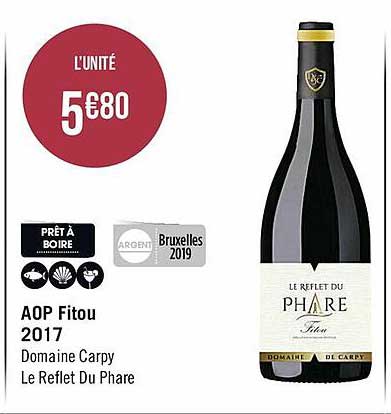 aop fitou 2017 domaine carpy le reflet du phare