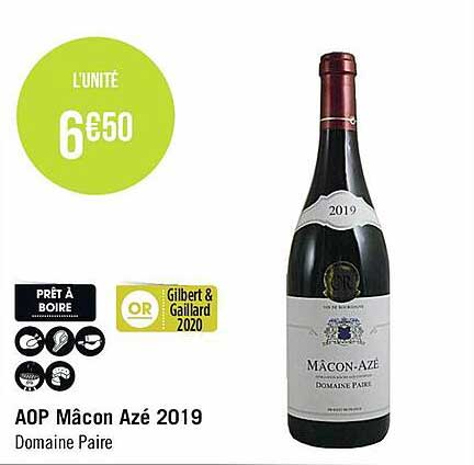 aop mâcon azé 2019 domaine paire