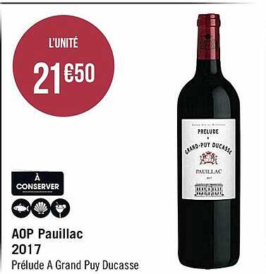 aop pauillac 2017 prélude a grand puy ducasse