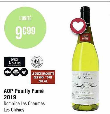 aop pouilly fumé 2019 domaine les chaumes les chênes