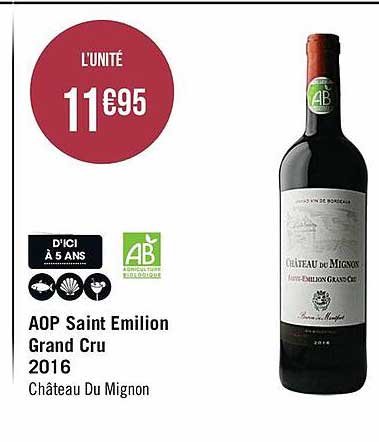 aop saint émilion grand cru 2016 château du mignon