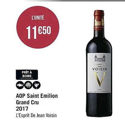 aop saint émilion grand cru 2017 l'esprit de jean voisin