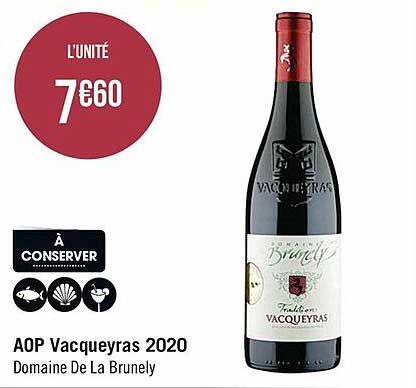 aop vacqueyras 2020 domaine de la brunely